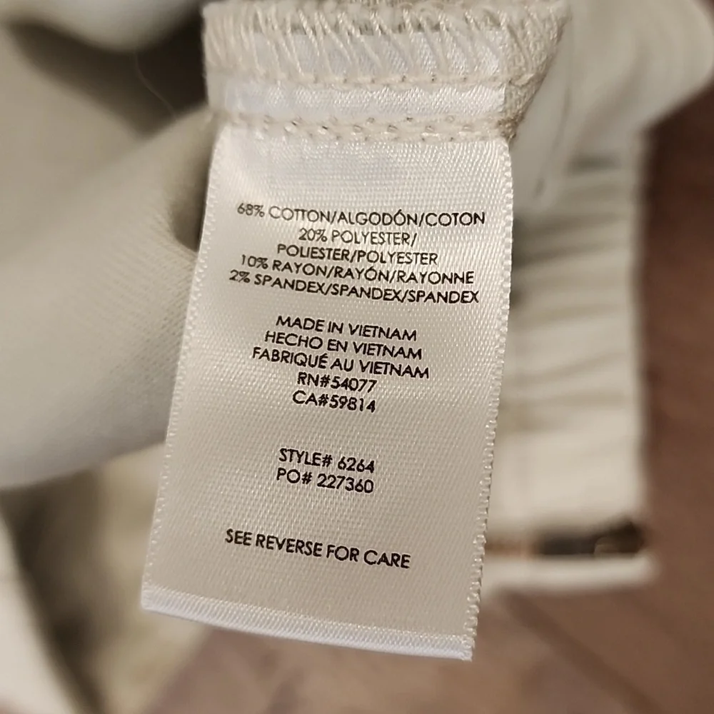 Cabi Compass Pant Oyster Beige Utility Joggers Zipper Ankle Style 6265 Size 6